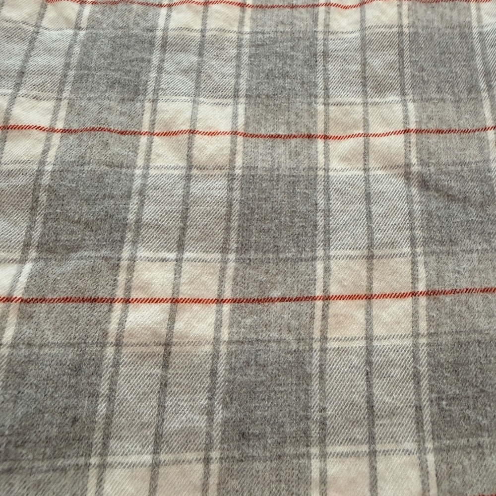 J.Crew Button Down Shirt Mens XL Grey Plaid Flannel Brushed Twill Slim Fit AZ543 - Picture 6 of 6